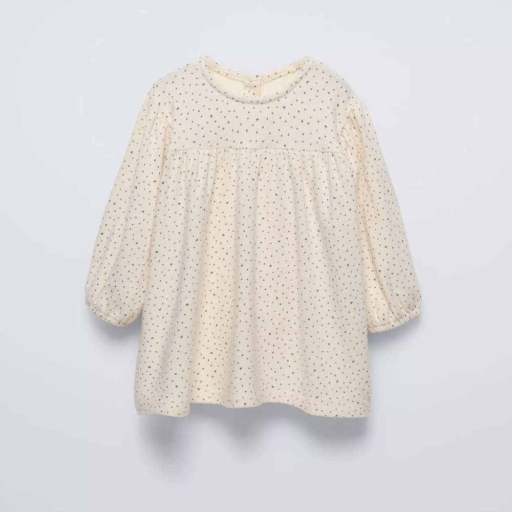 Zara Cream and Black Polka Dot Baby dress